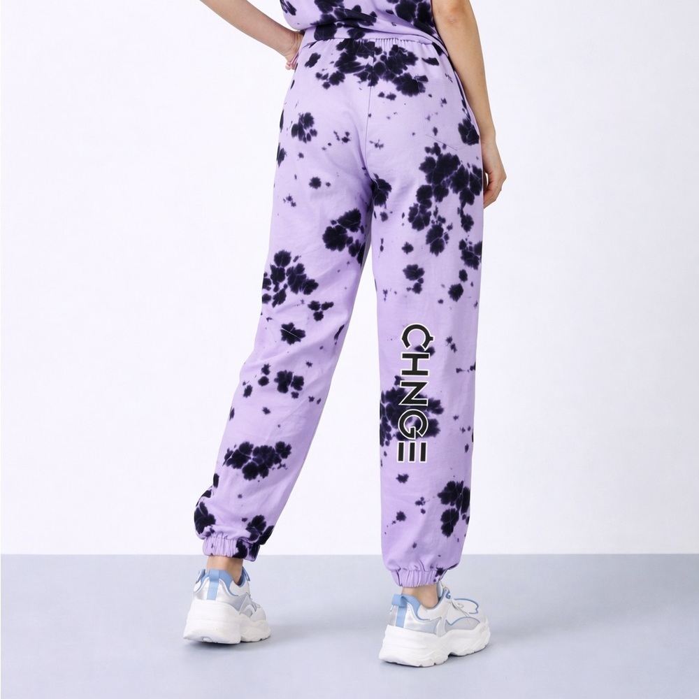 CHNGE | S | Cookies & Cream Tie-Dye Sweatpants Lilac/Black